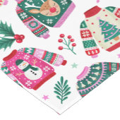 Lelijke kersttruien met kerstman en rendier korte tafelloper (Hoek)