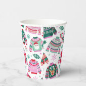 Lelijke kersttruien met kerstman en rendier papieren bekers (Rechts)