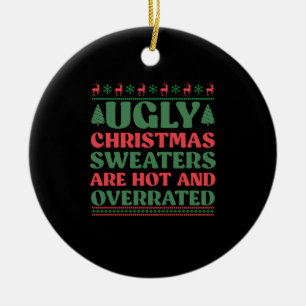 Lelijke kersttrui's zijn heet en overschat keramisch ornament