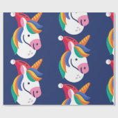 lelijke kerstunicorn kerstman cadeaupapier (Vlak)