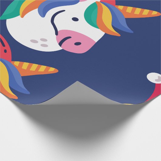 lelijke kerstunicorn kerstman cadeaupapier (Hoek)