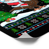 Lelijke kerstverlichting boom Santa Riding Eagle K Poster (Hoek)