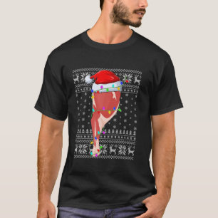 Lelijke Kerstverlichting Kerstman Hoed Fast Food B T-shirt
