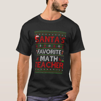 Lelijke kerstverlichting Santa's favoriete Wiskund T-shirt