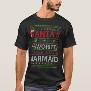 Lelijke kerstverlichting voor de favoriete Barmaïd T-shirt