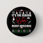 lelijke kerstzuster ronde button 5,7 cm (Voorkant)