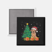 Lelijke Labrador Santa Hat Christmas Lights Honden Magneet (Voorkant / Achterkant)