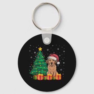 Lelijke Labrador Santa Hat Christmas Lights Honden Sleutelhanger