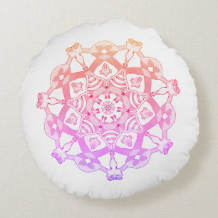 *~* lelijke lavendel & roze witte Mandala Rond Kussen