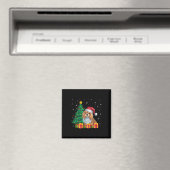 Lelijke Lhasa Apso Kerstmuts Kerstverlichting Hond Magneet (Insitu (Vaatwasser))