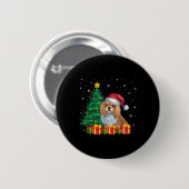 Lelijke Lhasa Apso Kerstmuts Kerstverlichting Hond Ronde Button 5,7 Cm (Voorkant /achterkant)