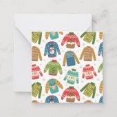 Lelijke maar schattige lelijke kerst truien vakant notitiekaartje (Achterkant)