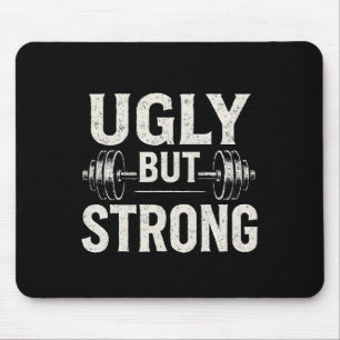 Lelijke maar sterke grappige gym workout Barbell Muismat