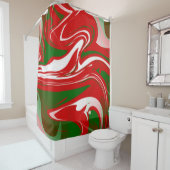 lelijke marmer swirprint voor kerstfeest douchegordijn (In situ)