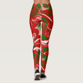 lelijke marmer swirprint voor kerstfeest leggings (Achterkant)
