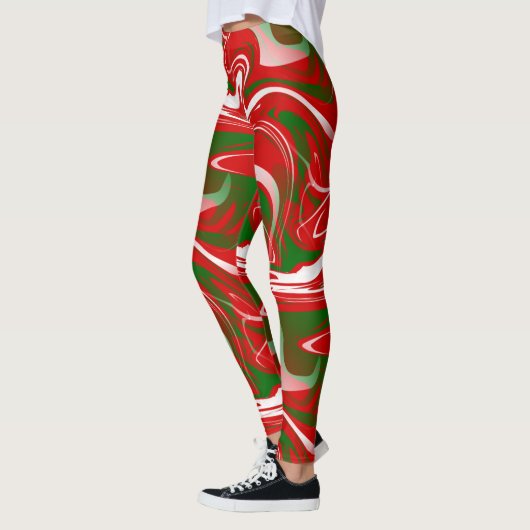 lelijke marmer swirprint voor kerstfeest leggings (Links)