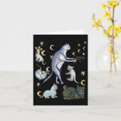 Lelijke middeleeuwse katten kaart (Gele Bloem)