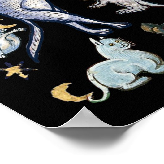 Lelijke middeleeuwse katten poster (Hoek)