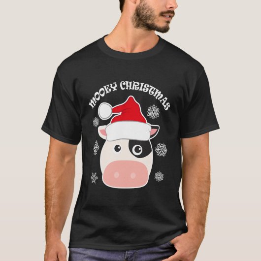 Lelijke Mooey Kerst Koe T-shirt (Voorkant)