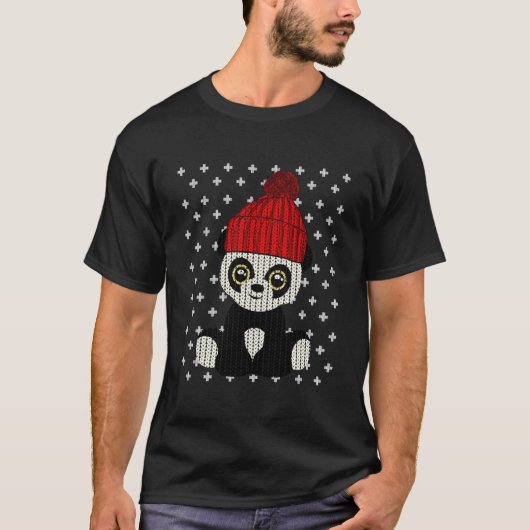 Lelijke Pandabeer Sinterklaas Kerstmis T-shirt (Voorkant)