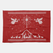 Lelijke prettige kerstzweten Nativiteit Religie Theedoek (Horizontaal)