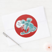 Lelijke rat cartoon met aanpasbare spraakballon ronde sticker (Envelop)