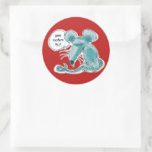 Lelijke rat cartoon met aanpasbare spraakballon ronde sticker (Tas)