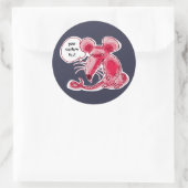 Lelijke rat cartoon met aanpasbare spraakballon ronde sticker (Tas)