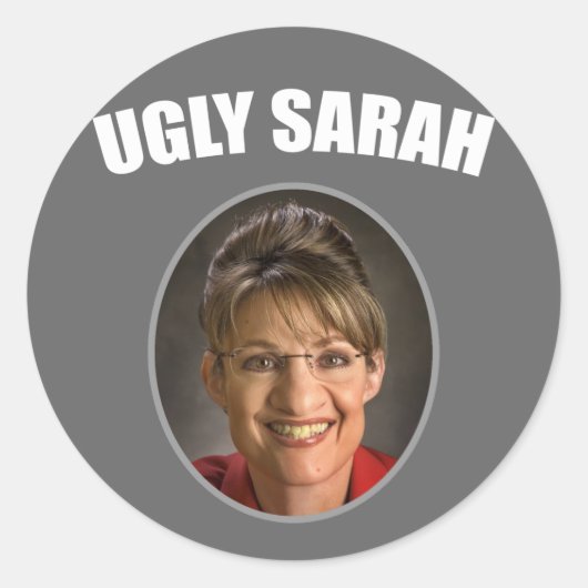 Lelijke Sarah Ronde Sticker (Voorkant)