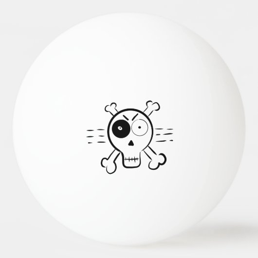 Lelijke schedel monster piraten cartoon karakter d pingpongbal (Voorkant)