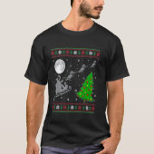 Lelijke specht Xmas verlichting boom Santa Riding  T-shirt (Voorkant)