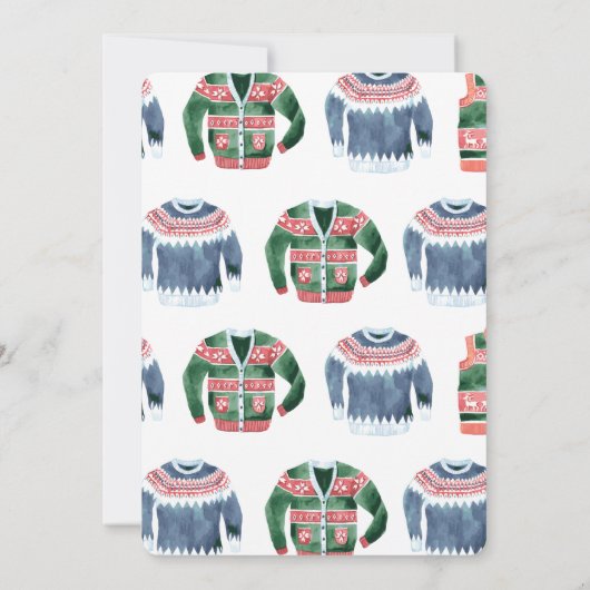 Lelijke Sweater Kerstparty Laten we lelijk naar me Kaart (Achterkant)