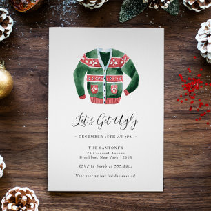 Lelijke Sweater Kerstparty Laten we lelijk naar me Kaart