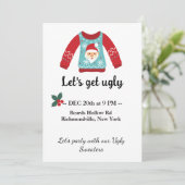 Lelijke Sweater Kerstparty Laten we lelijk naar me Kaart (Staand voorkant)