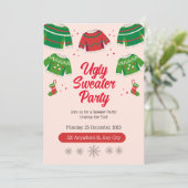 Lelijke Sweather Party uitnodiging (Staand voorkant)