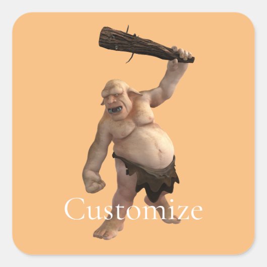 Lelijke Troll Thunder_Cove Vierkante Sticker (Voorkant)