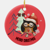 Lelijke trui 1e Winner Uil Keramisch Ornament (Achterkant)