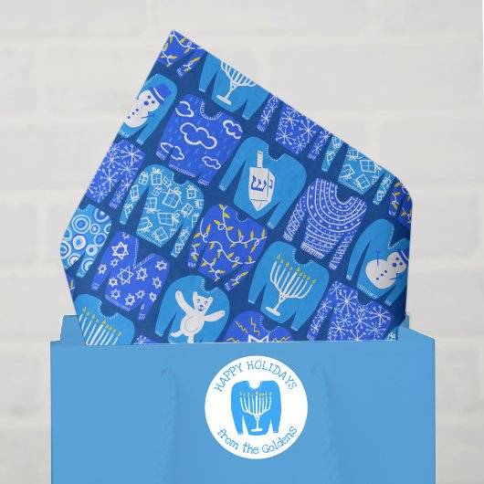 Lelijke trui Aangepaste Kerstmis Hanukkah Ronde Sticker
