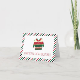 Lelijke trui Baby shower plat dank je kaart