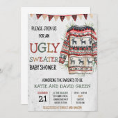 Lelijke trui baby shower uitnodiging  (Voorkant / Achterkant)