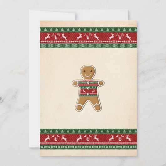 Lelijke trui & Cookie uitwisseling kerstbash Kaart (Achterkant)