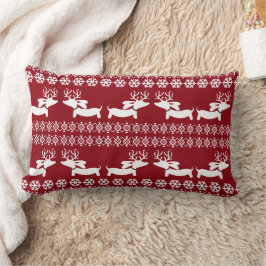 Lelijke trui Fair Isle Rendier Dachshund Kussen