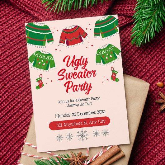 Lelijke trui feest uitnodiging