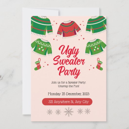 Lelijke trui feest uitnodiging (Voorkant)