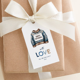 Lelijke trui fijne feestdagen cadeaulabel