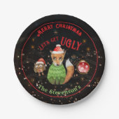 Lelijke trui Fox & Uil vakantie Papieren Bordje (Voorkant)