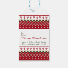 Lelijke trui Gebreide Hygge Angels Harten Kerstmis Cadeaulabel