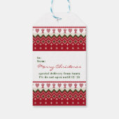 Lelijke trui Gebreide Hygge Angels Harten Kerstmis Cadeaulabel (Achterkant)