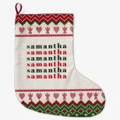 Lelijke trui Gebreide Hygge Angels Harten Kerstmis Grote Kerstsok (Voorkant)