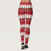 Lelijke trui Gebreide Hygge Angels Harten Kerstmis Leggings (Achterkant)
